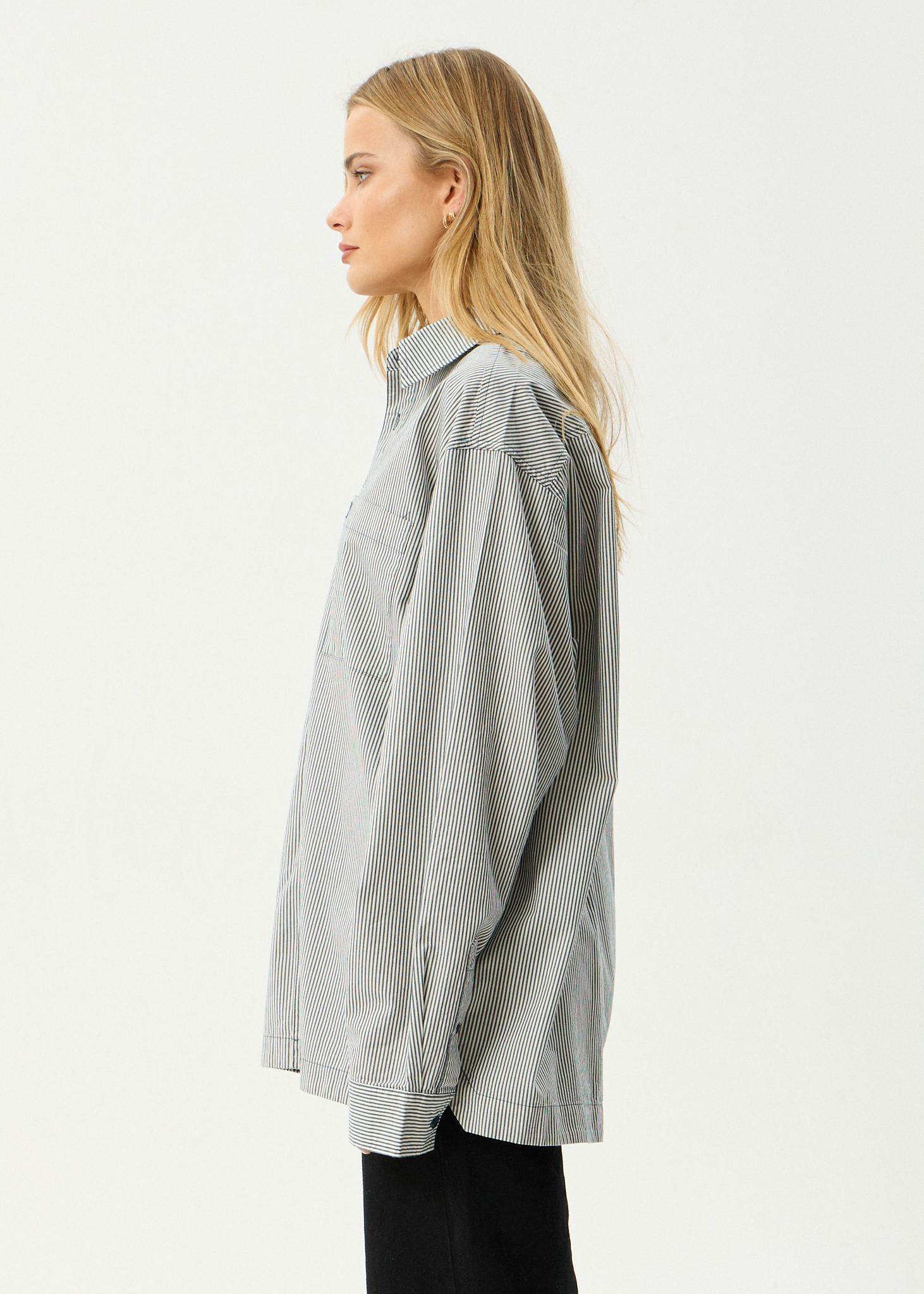 AFENDS Mens Bats - Oversized Striped Long Sleeve Shirt - Fuel