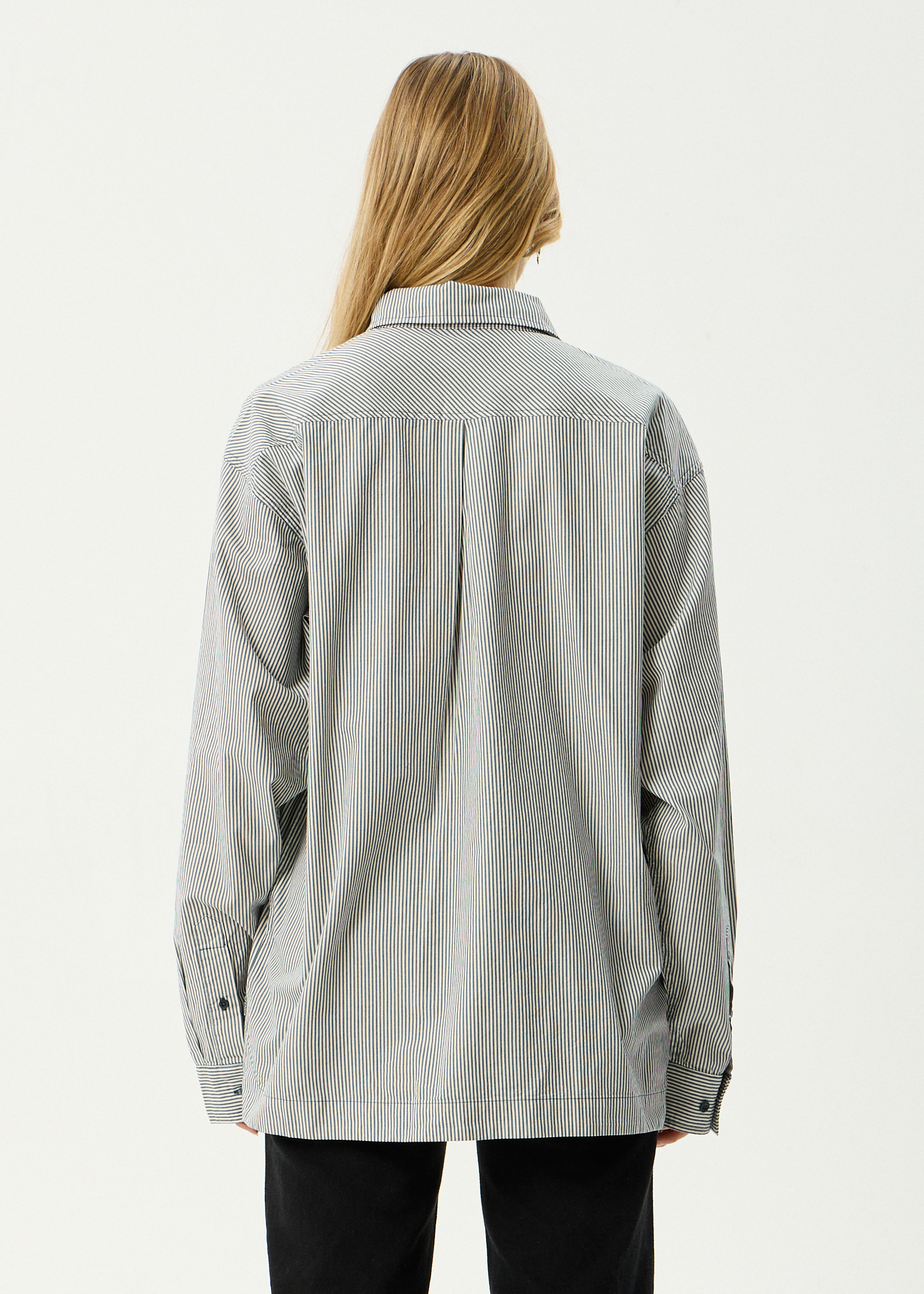 AFENDS Mens Bats - Oversized Striped Long Sleeve Shirt - Fuel