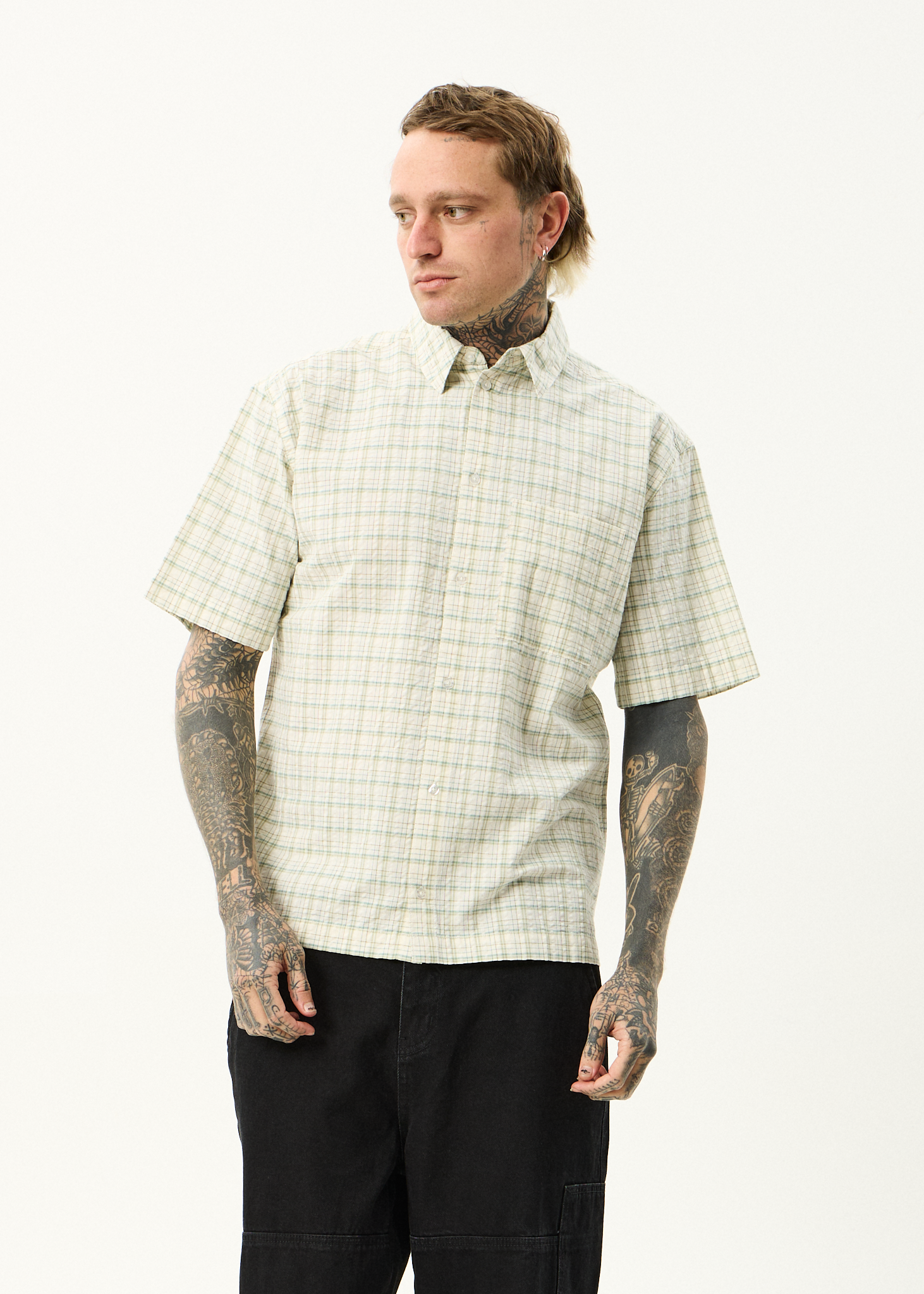 AFENDS Mens Legacy - Short Sleeve Shirt - Boa Check