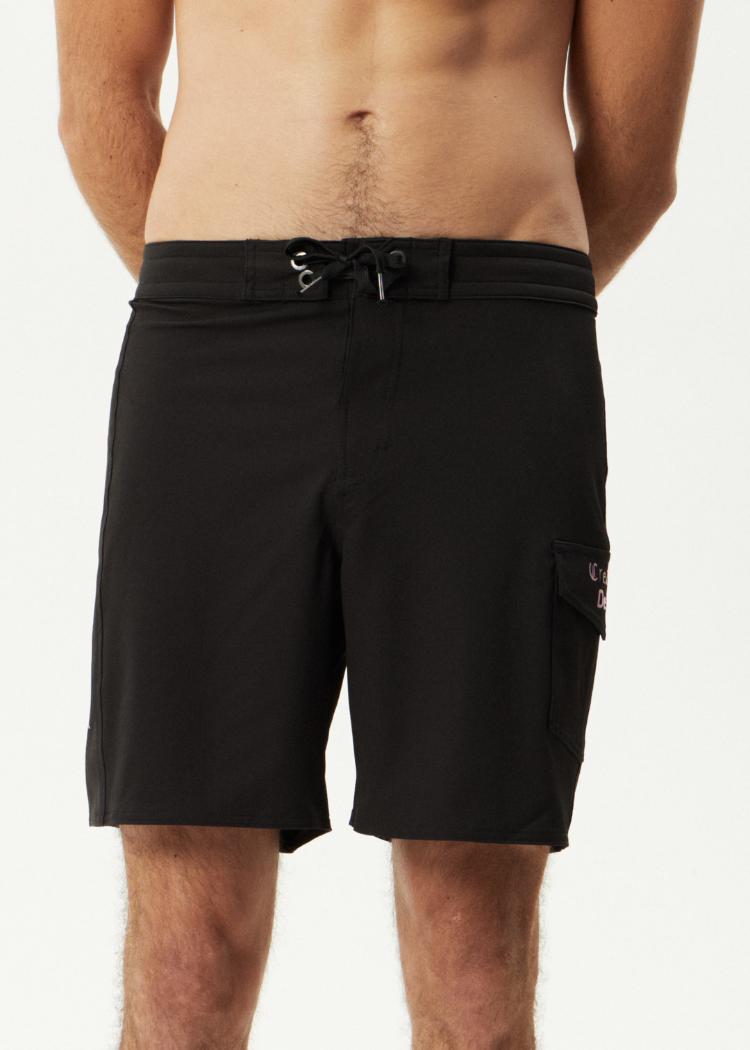 AFENDS Mens Mix Up - Surf Related V2 Boardshort 18" - Black