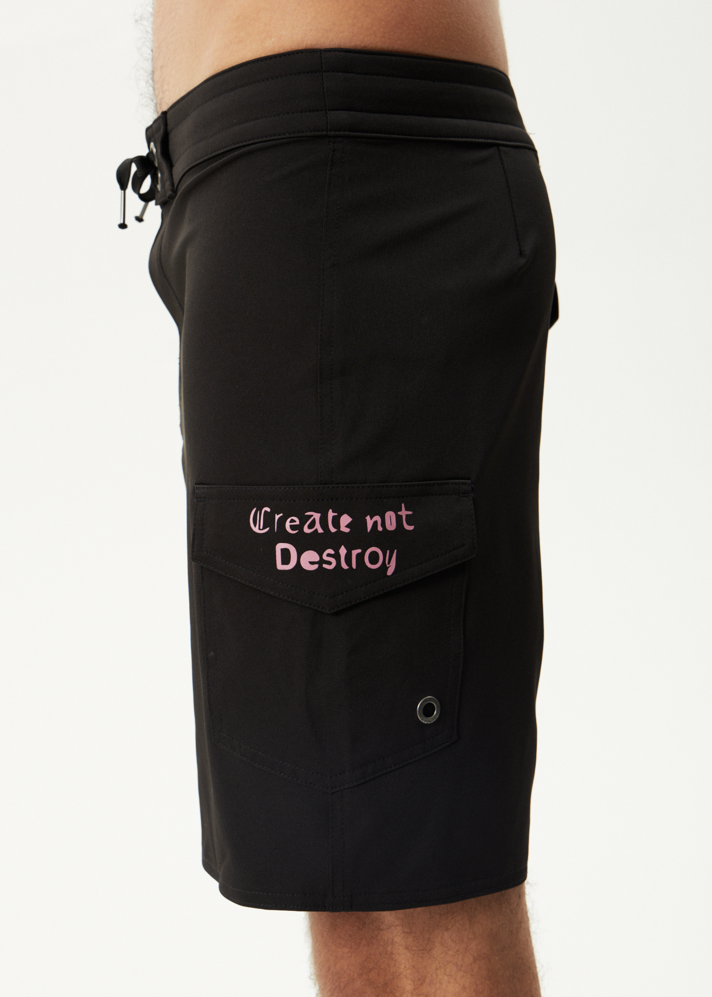 AFENDS Mens Mix Up - Surf Related V2 Boardshort 18" - Black