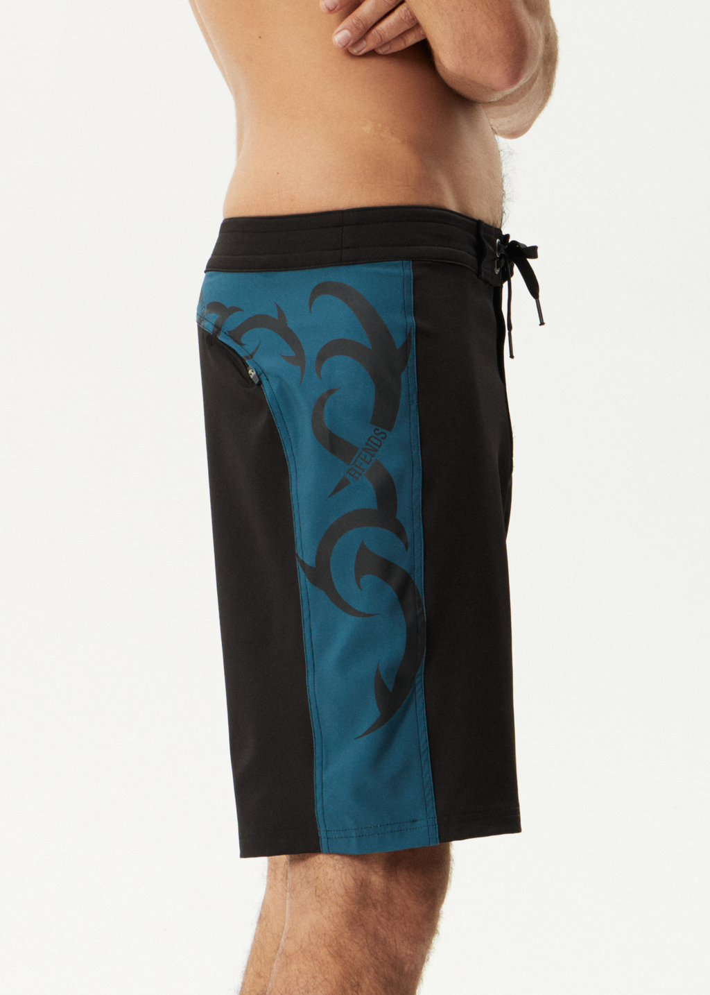 AFENDS Mens My Tribe - Surf Related V2 Boardshort 20" - Black