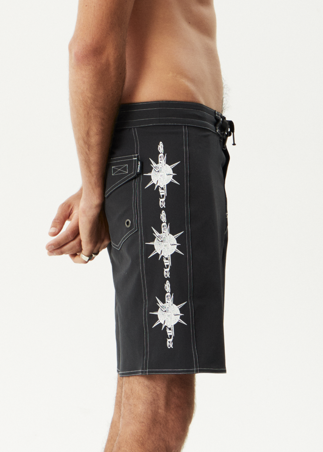 AFENDS Mens Spiked - Surf Related V2 Boardshort 19" - Charcoal