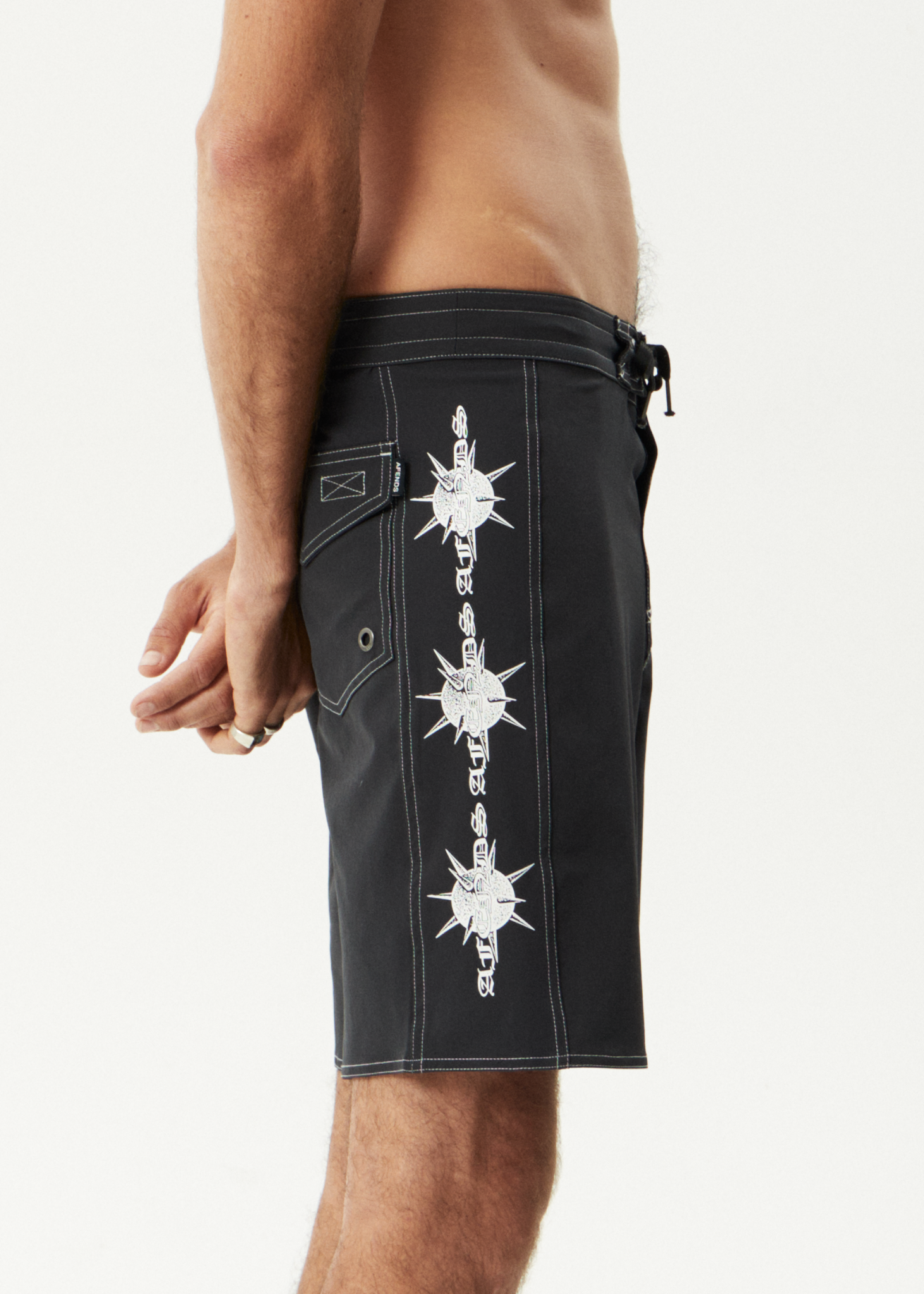 AFENDS Mens Spiked - Surf Related V2 Boardshort 19" - Charcoal