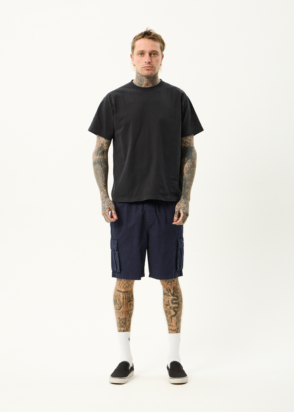 AFENDS Mens Overdie - Oversized Cargo Short 20" - Deep Sea