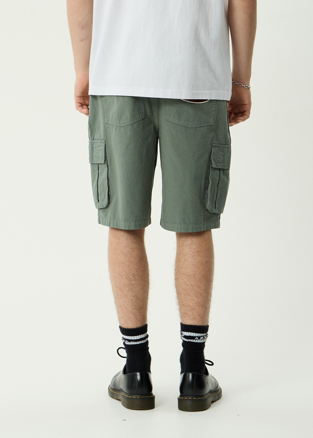 AFENDS Mens Summit - Recycled Pleated Cargo Short 22 Inch - Washed Sycamore