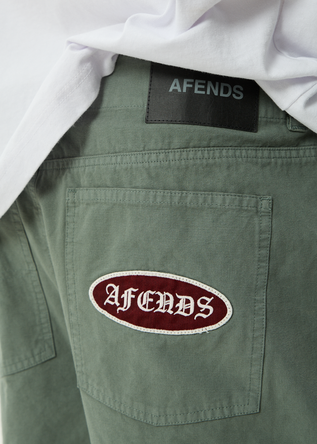 AFENDS Mens Summit - Recycled Pleated Cargo Short 22 Inch - Washed Sycamore