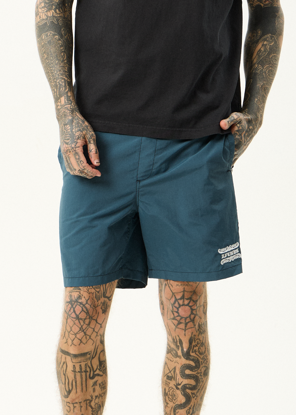 AFENDS Mens Sixsixsix - Baywatch Swim Short 18" - Fuel