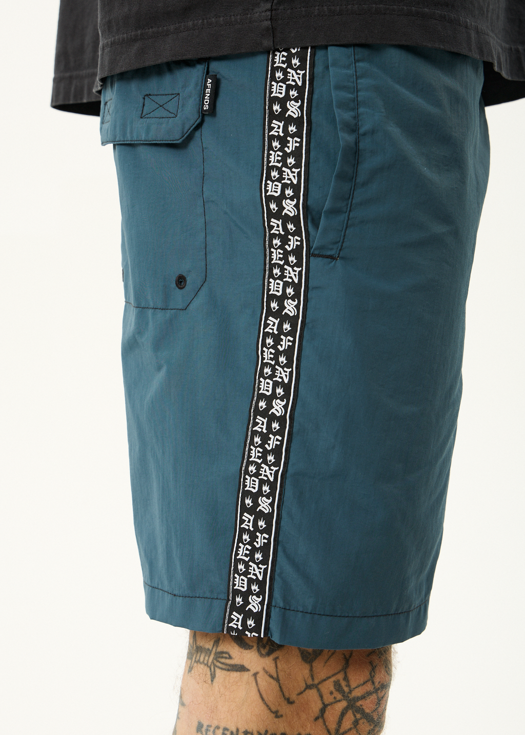 AFENDS Mens Sixsixsix - Baywatch Swim Short 18" - Fuel