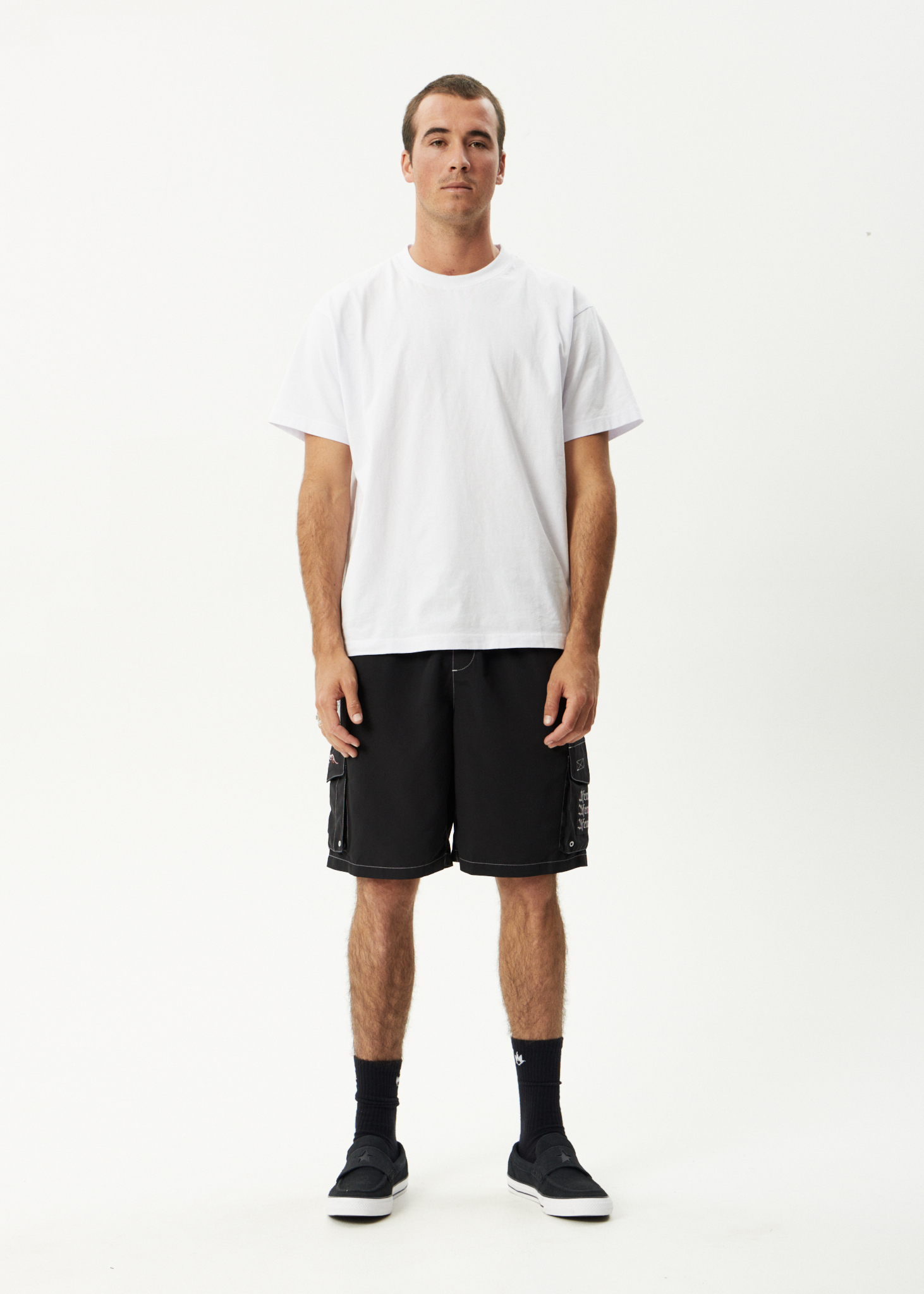 AFENDS Mens Moments - Cargo Short 21" - Black