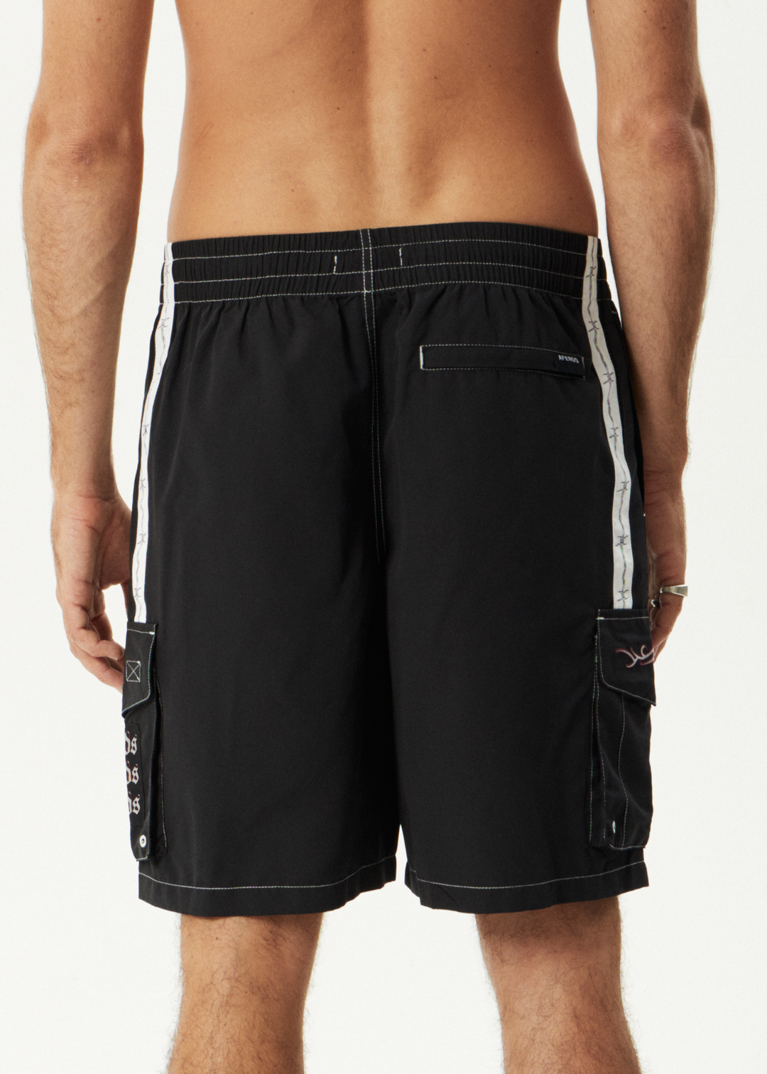 AFENDS Mens Moments - Cargo Short 21" - Black