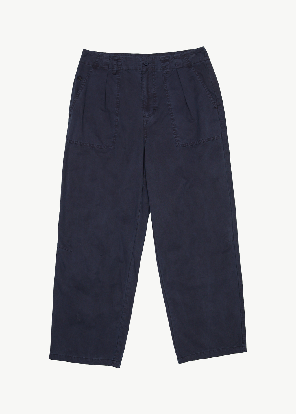 AFENDS Mens Overdie Glider - Overdyed Pleated Pant - Deep Sea