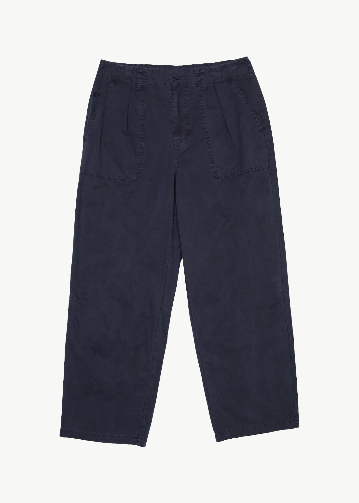 AFENDS Mens Overdie Glider - Overdyed Pleated Pant - Deep Sea