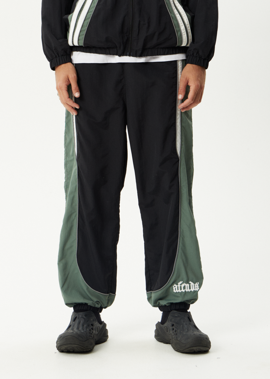 AFENDS Mens Sporting - Panelled Track Pant - Black