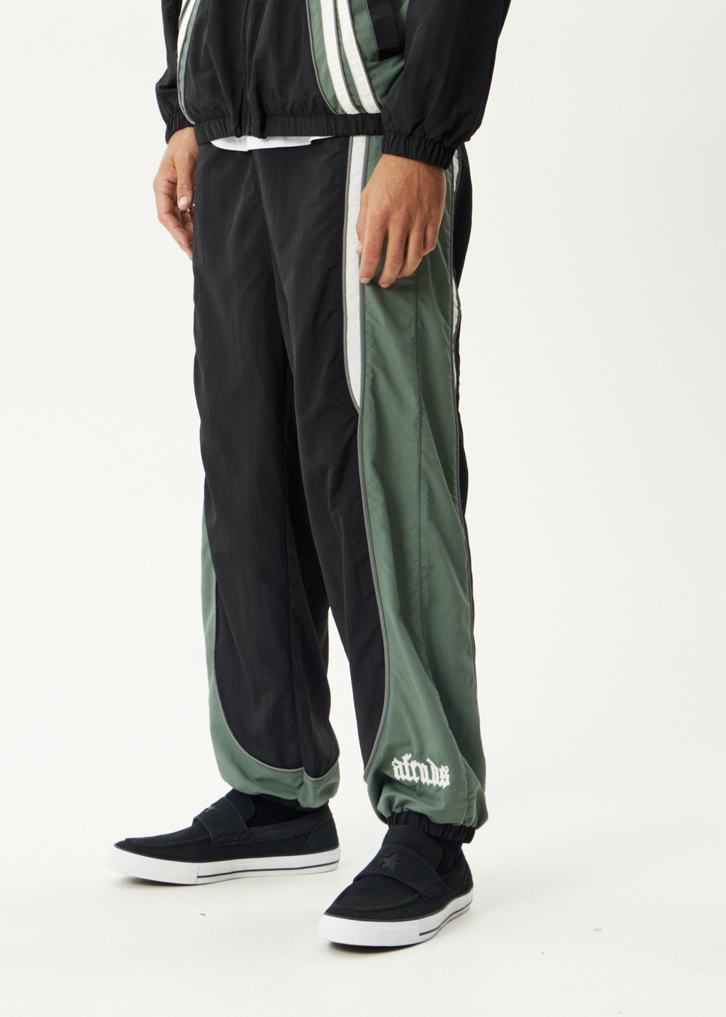 AFENDS Mens Sporting - Panelled Track Pant - Black