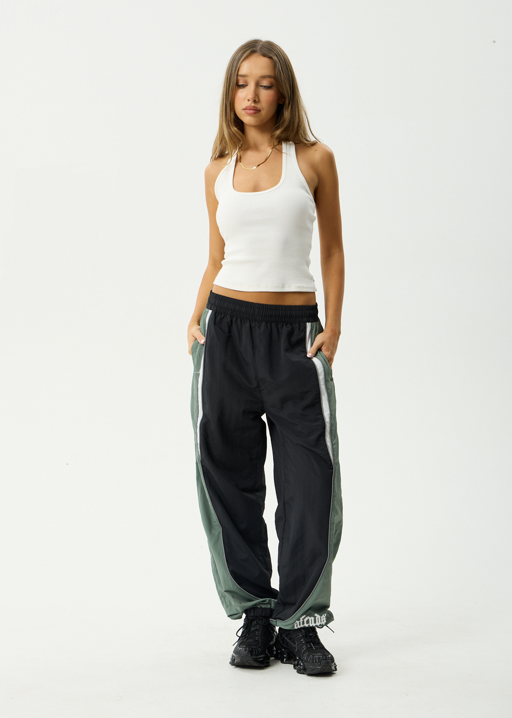 AFENDS Mens Sporting - Panelled Track Pant - Black