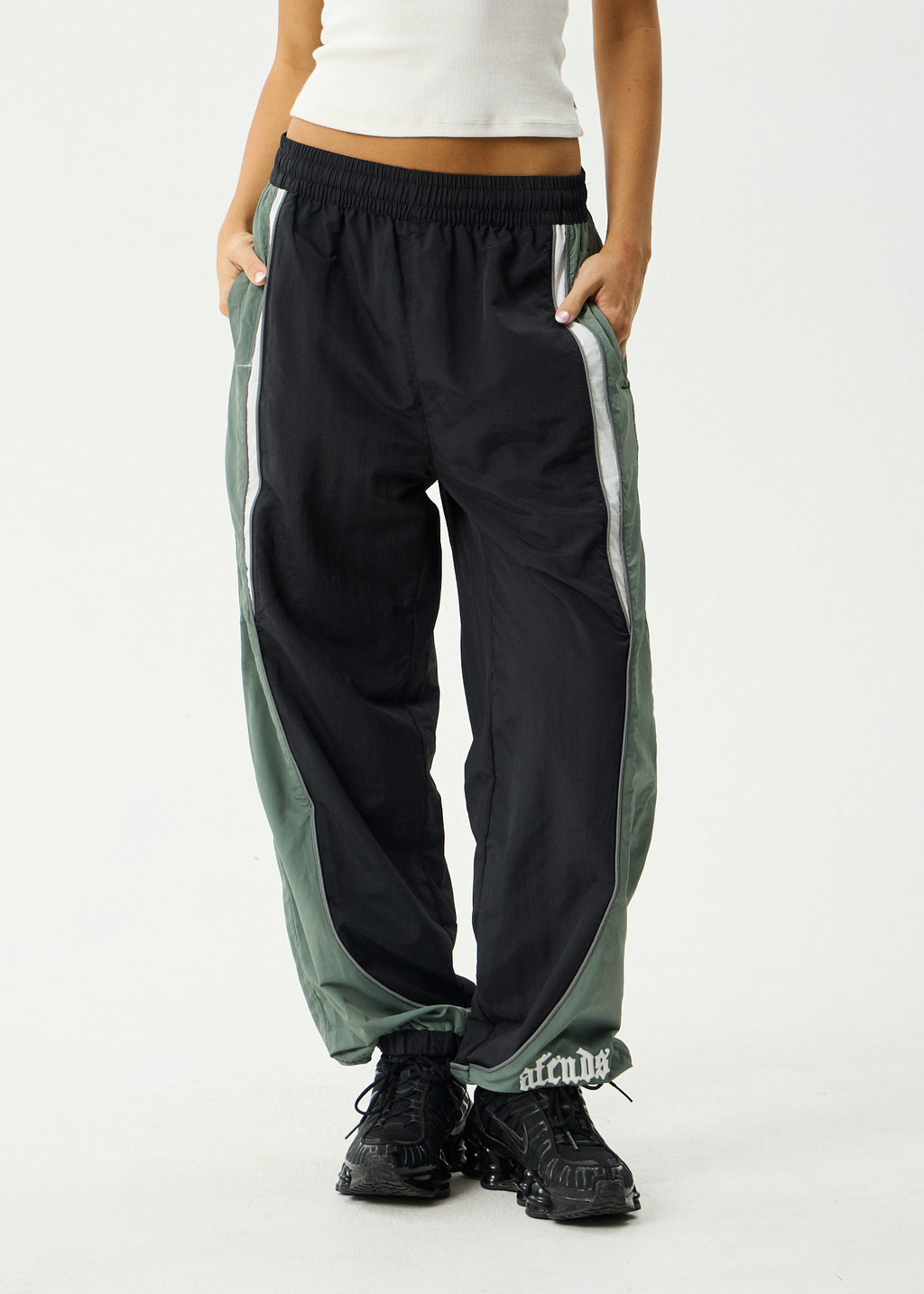 AFENDS Mens Sporting - Panelled Track Pant - Black