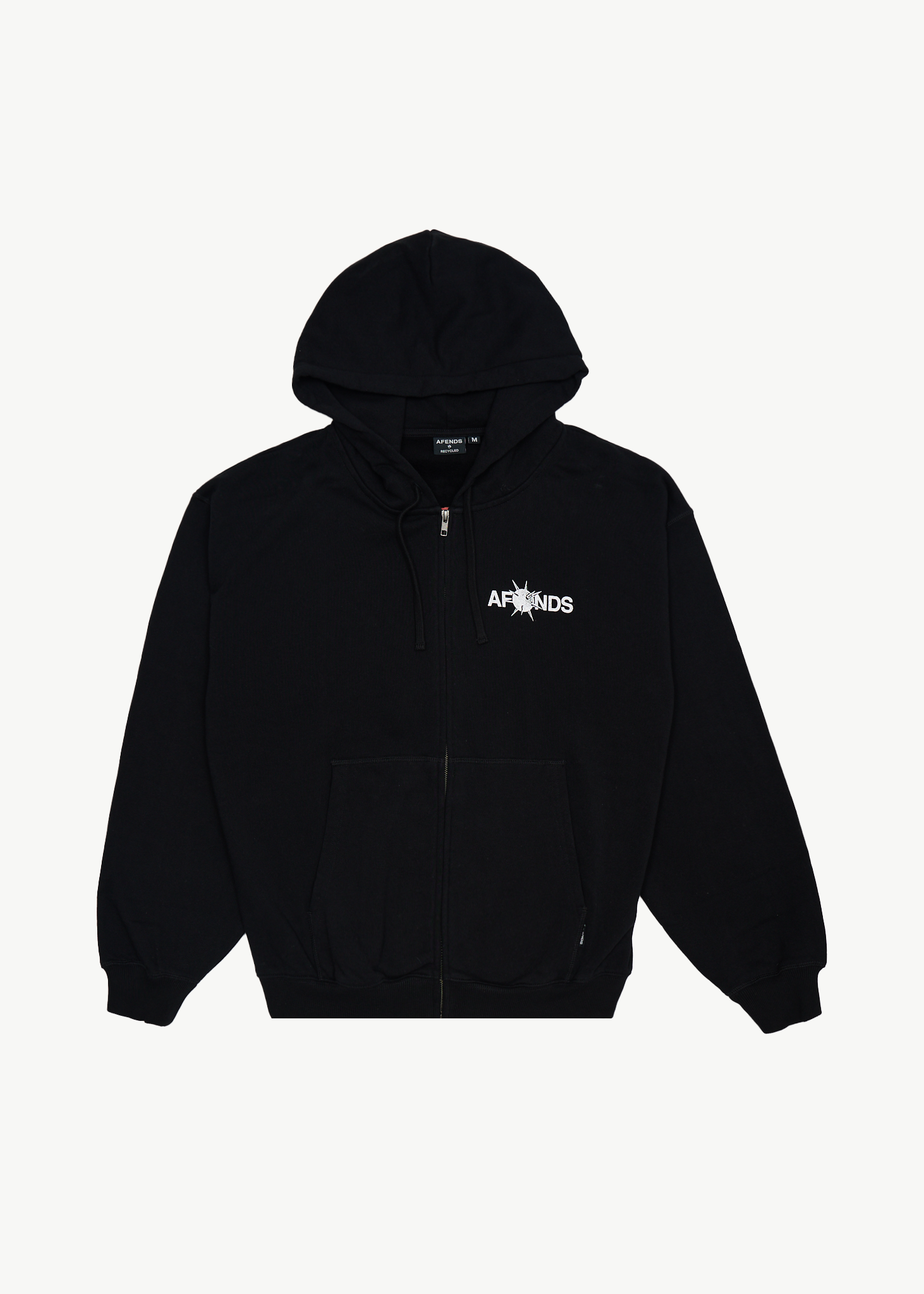 AFENDS Mens Spiked - Zip Hood - Black