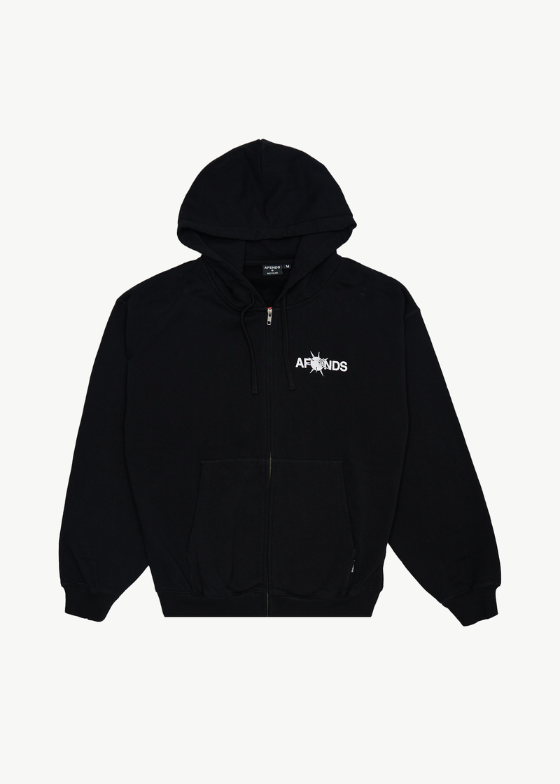 AFENDS Mens Spiked - Zip Hood - Black