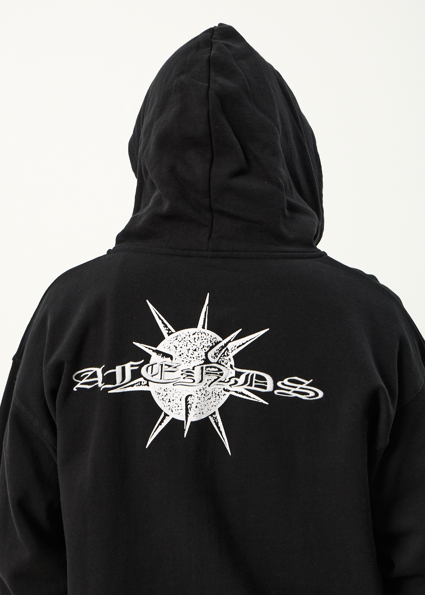 AFENDS Mens Spiked - Zip Hood - Black