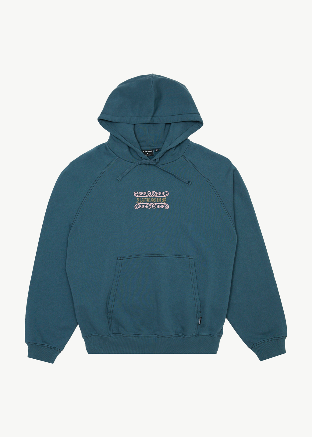 AFENDS Mens Sixsixsix - Boxy Raglan Hoodie - Fuel