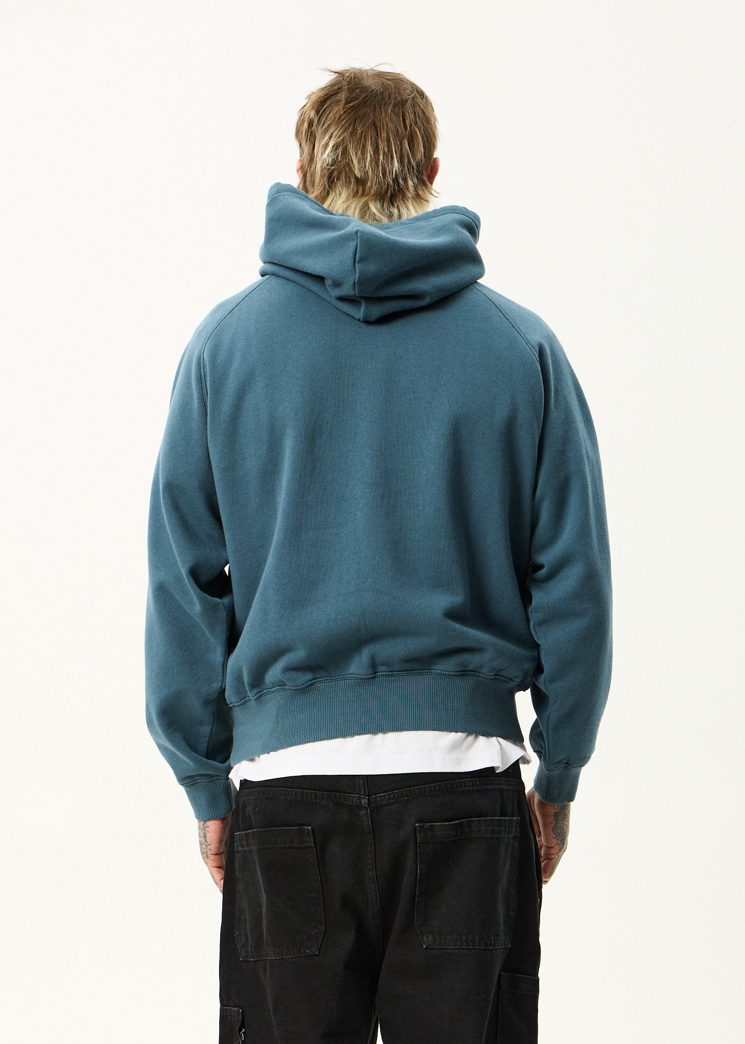 AFENDS Mens Sixsixsix - Boxy Raglan Hoodie - Fuel