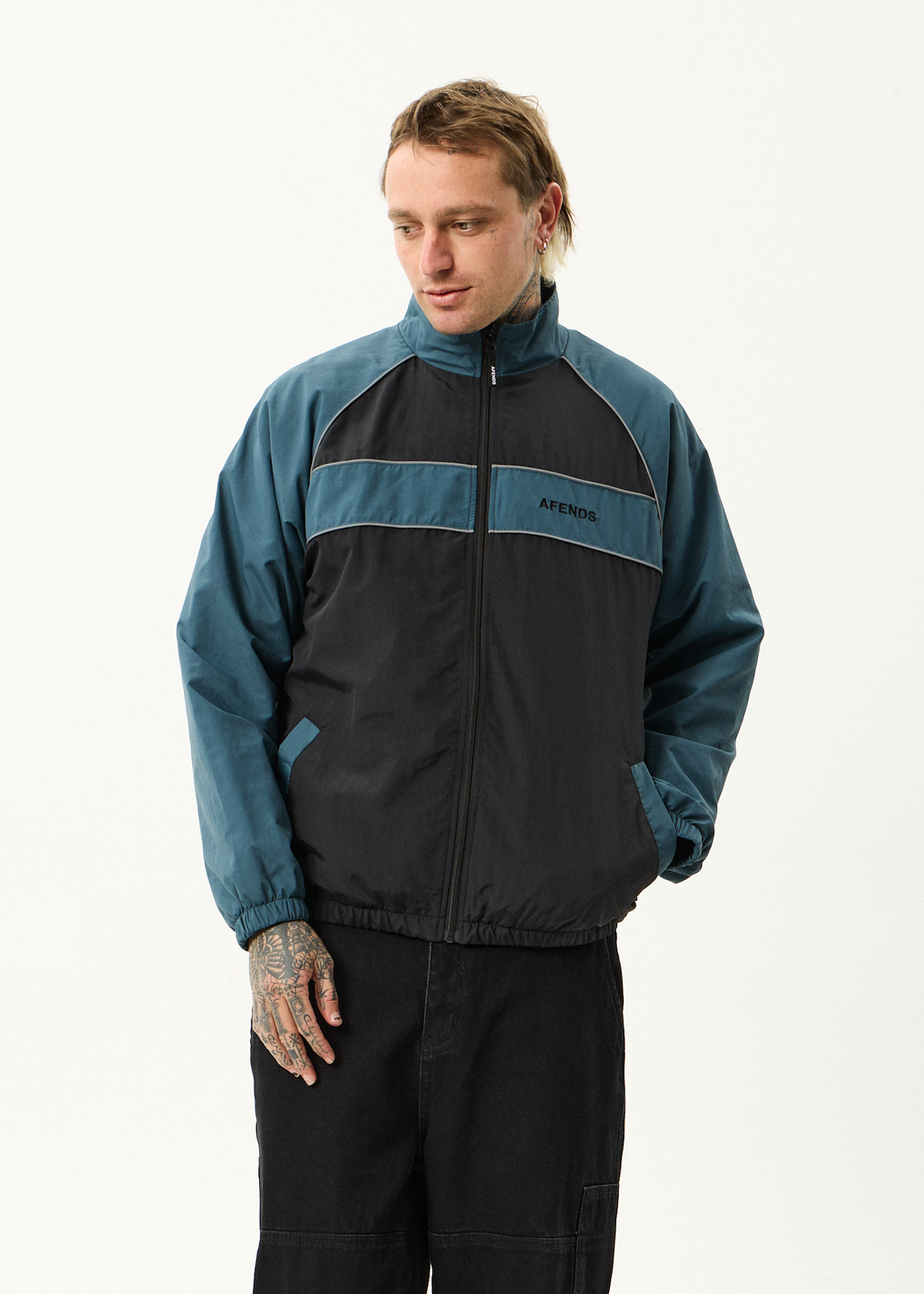 AFENDS Mens Spicy - Sports Spray Jacket - Black