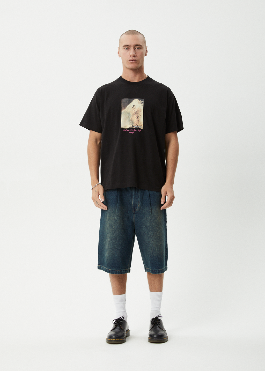 AFENDS Mens Too High - Heavyweight Boxy Tee - Black