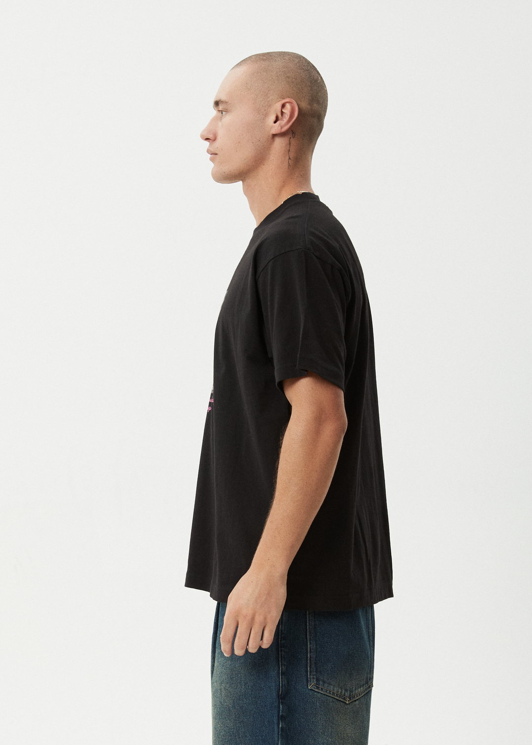 AFENDS Mens Too High - Heavyweight Boxy Tee - Black