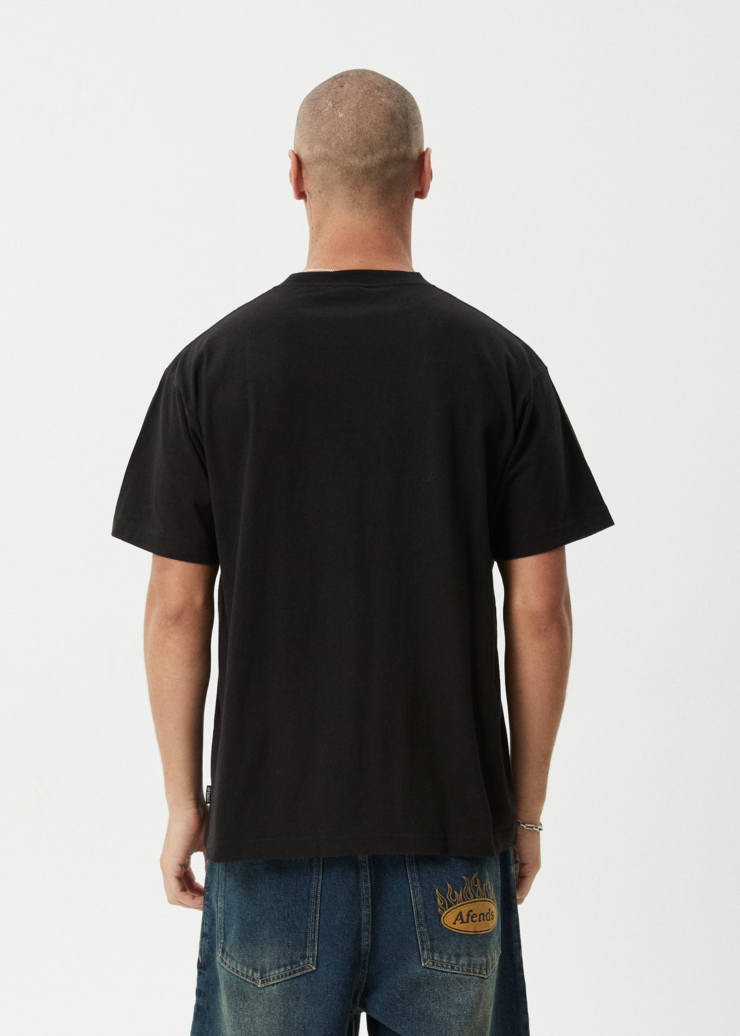 AFENDS Mens Too High - Heavyweight Boxy Tee - Black