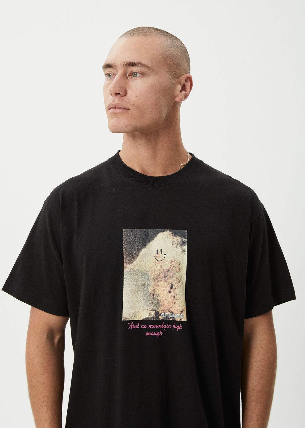 AFENDS Mens Too High - Heavyweight Boxy Tee - Black