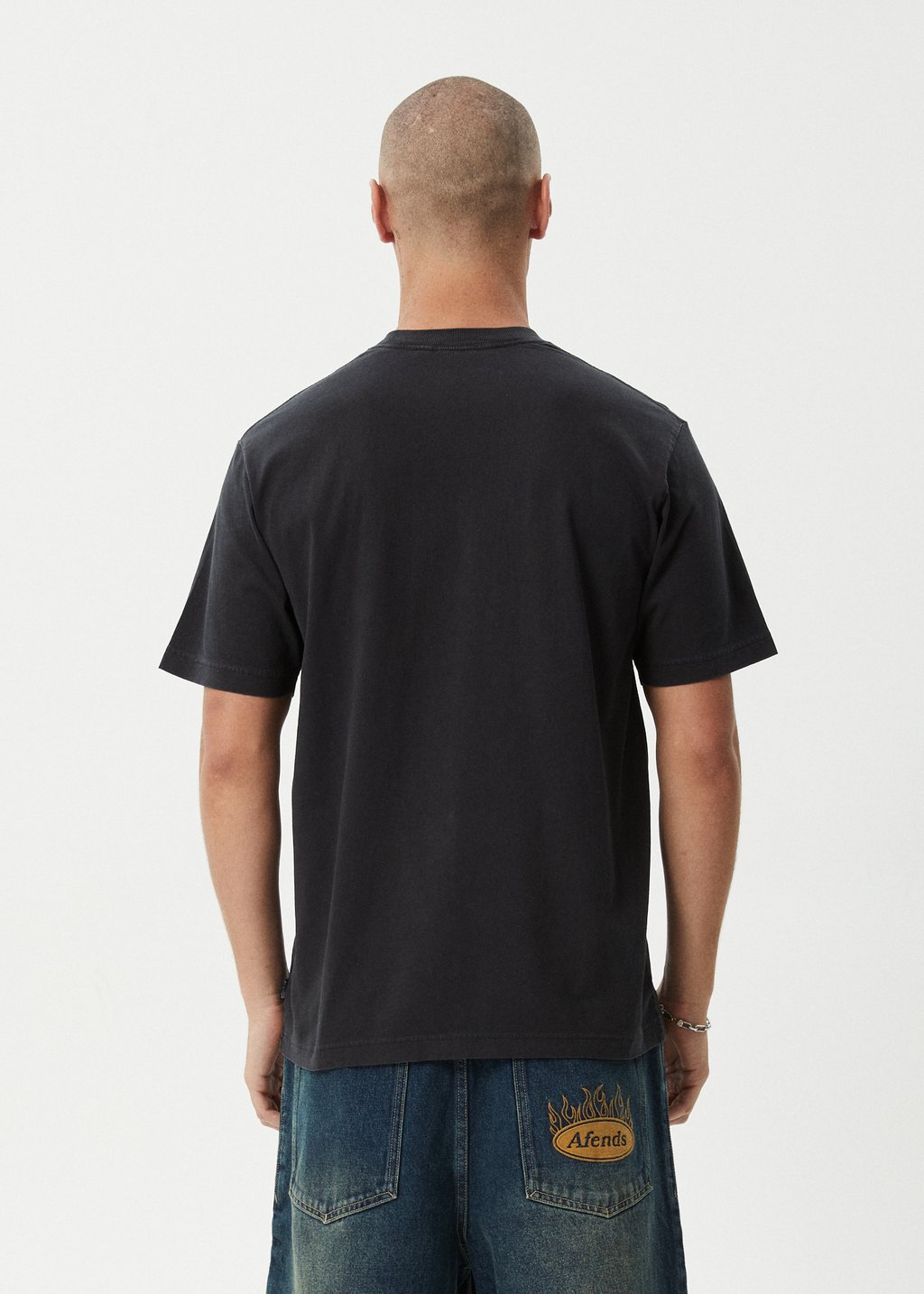 AFENDS Mens Abiza - Retro Tee - Stone Black