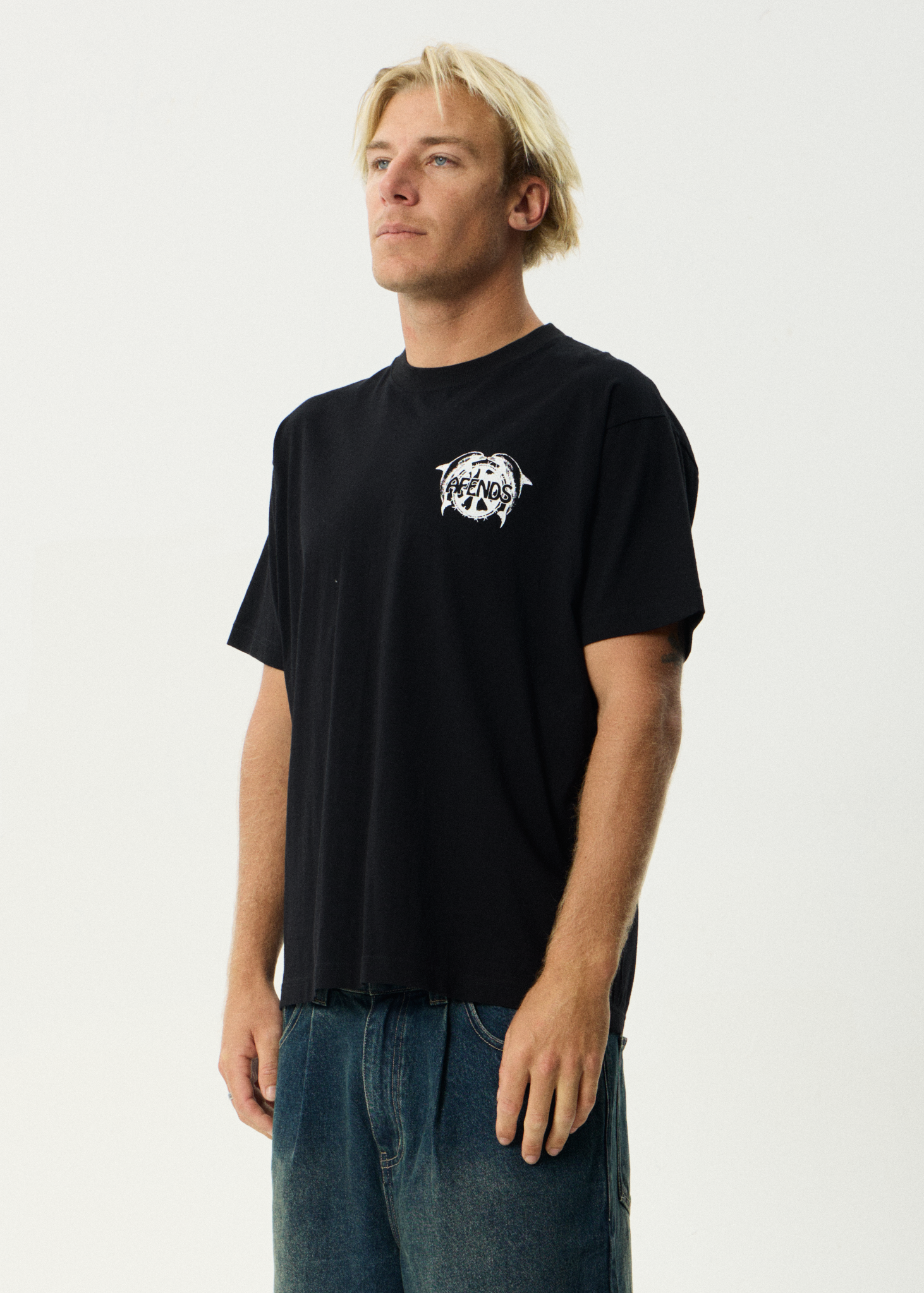 AFENDS Mens Dolfends - Boxy Tee - Black