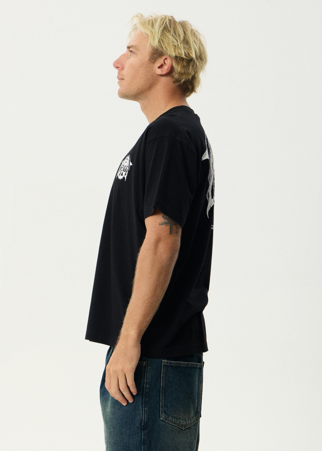 AFENDS Mens Dolfends - Boxy Tee - Black