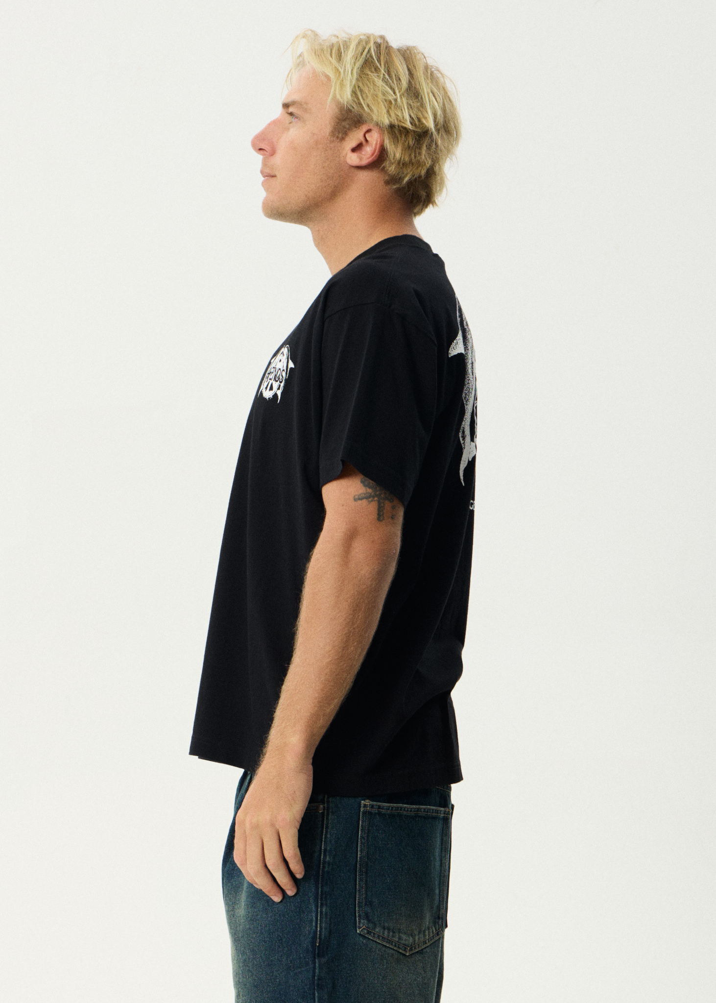 AFENDS Mens Dolfends - Boxy Tee - Black