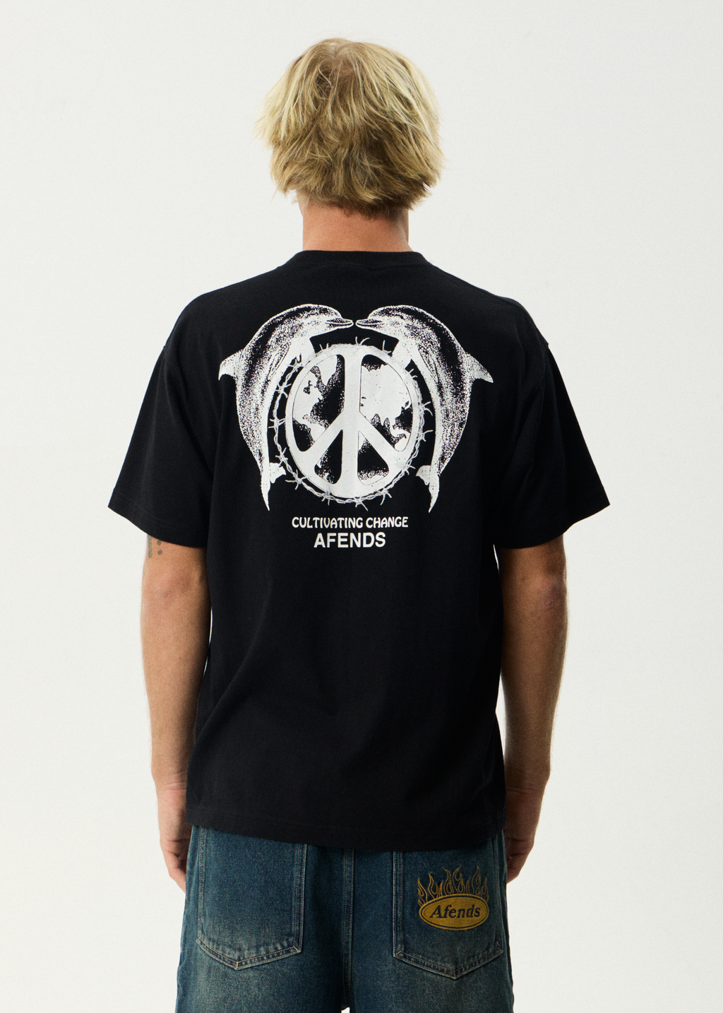 AFENDS Mens Dolfends - Boxy Tee - Black