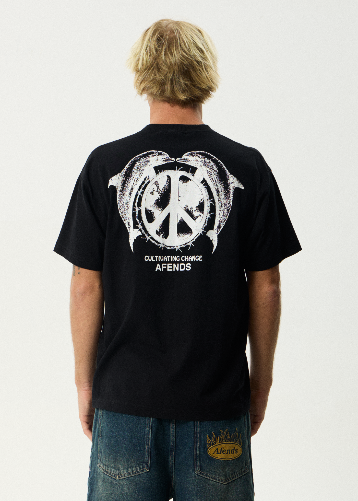 AFENDS Mens Dolfends - Boxy Tee - Black