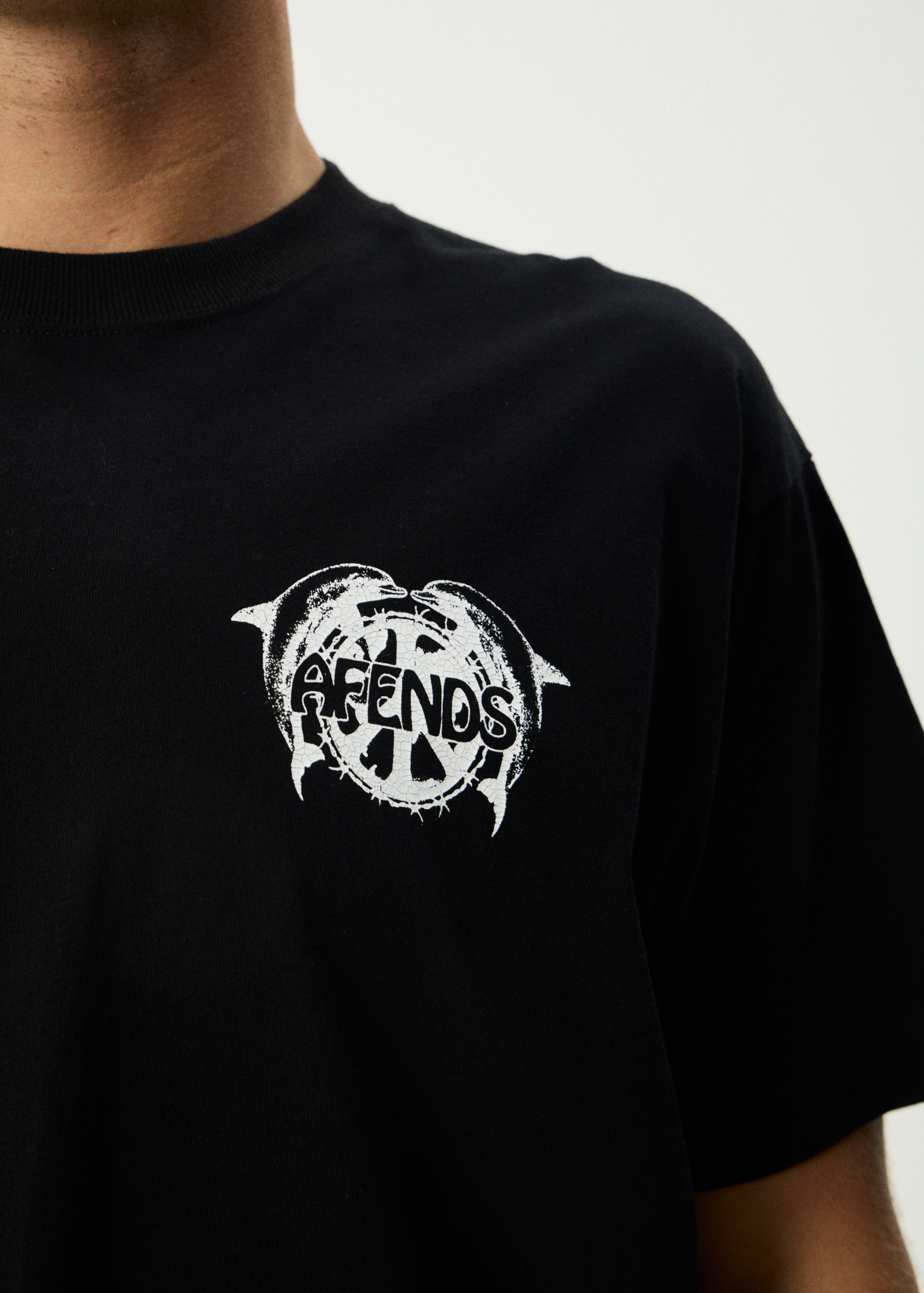 AFENDS Mens Dolfends - Boxy Tee - Black