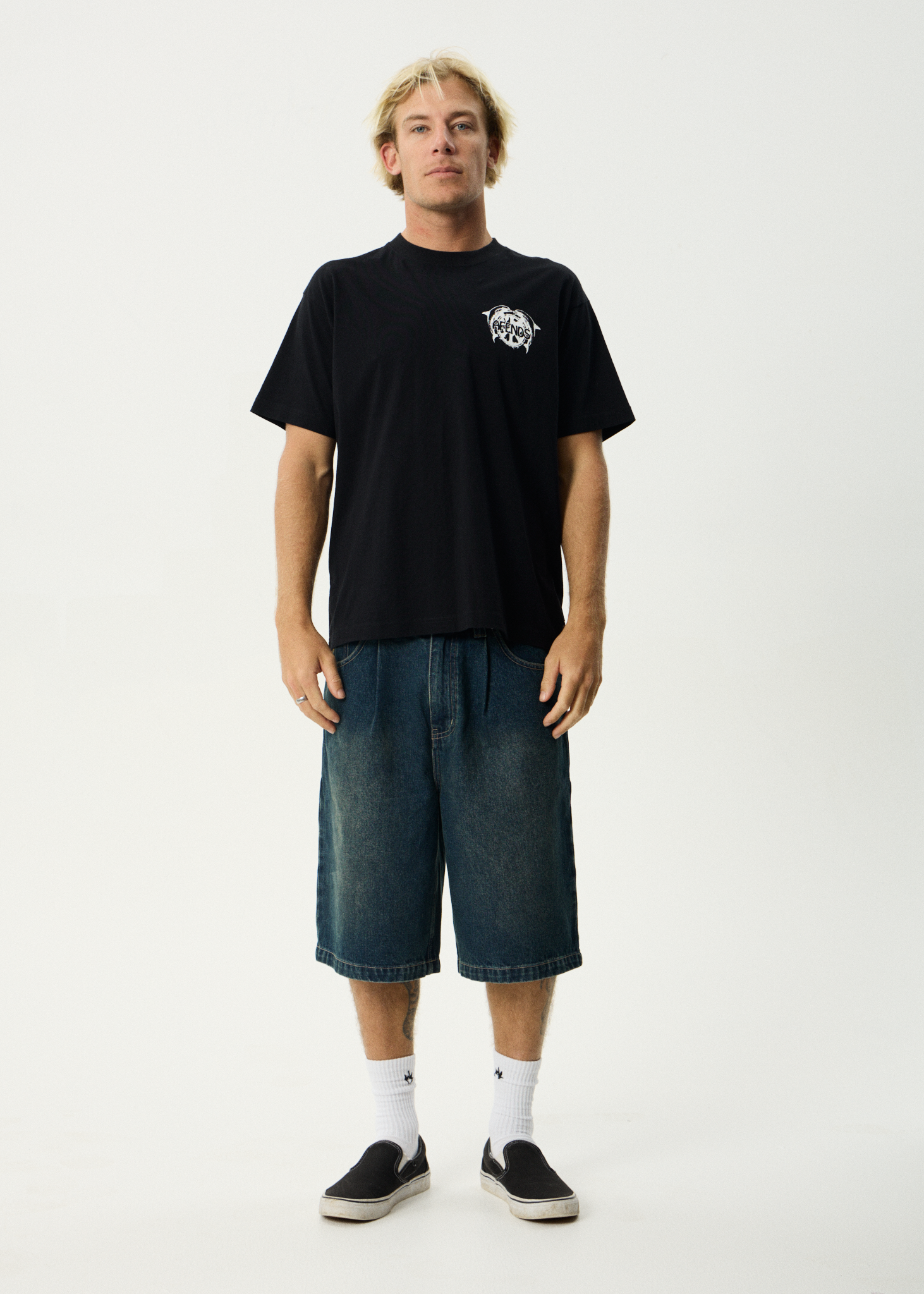 AFENDS Mens Dolfends - Boxy Tee - Black