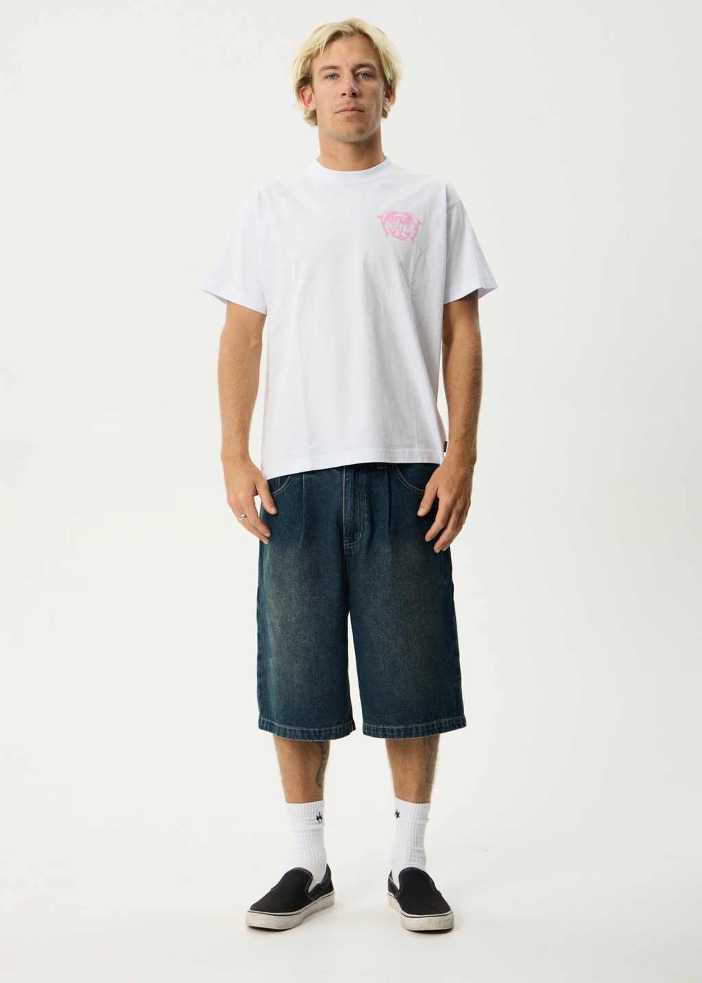 AFENDS Mens Dolfends - Boxy Tee - White