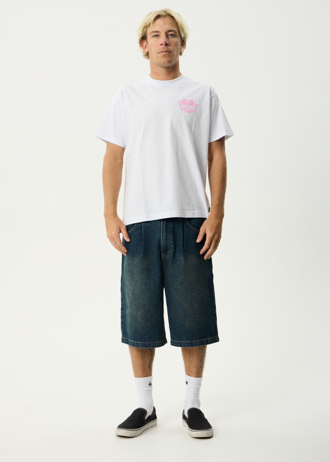 AFENDS Mens Dolfends - Boxy Tee - White