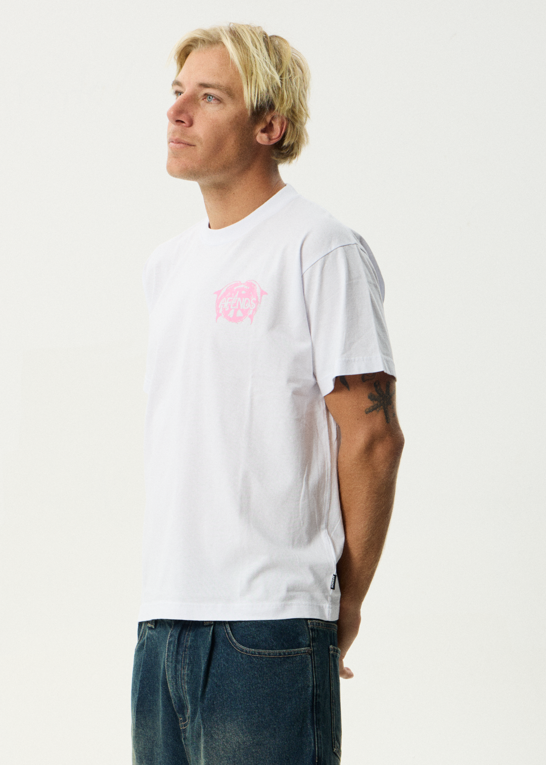 AFENDS Mens Dolfends - Boxy Tee - White