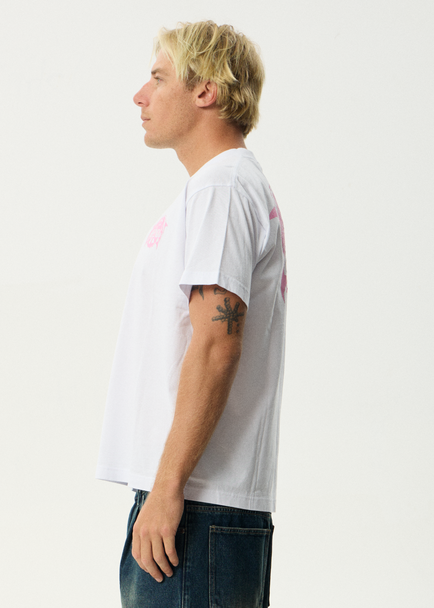 AFENDS Mens Dolfends - Boxy Tee - White