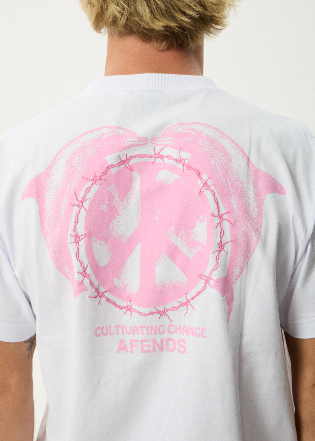 AFENDS Mens Dolfends - Boxy Tee - White