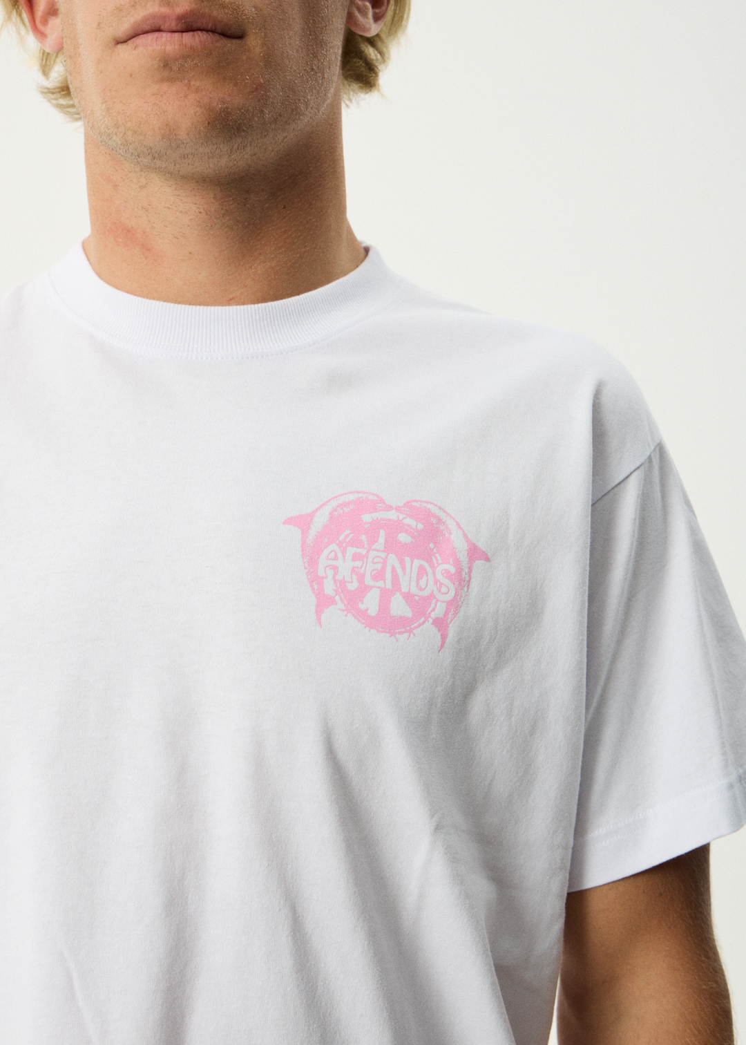 AFENDS Mens Dolfends - Boxy Tee - White