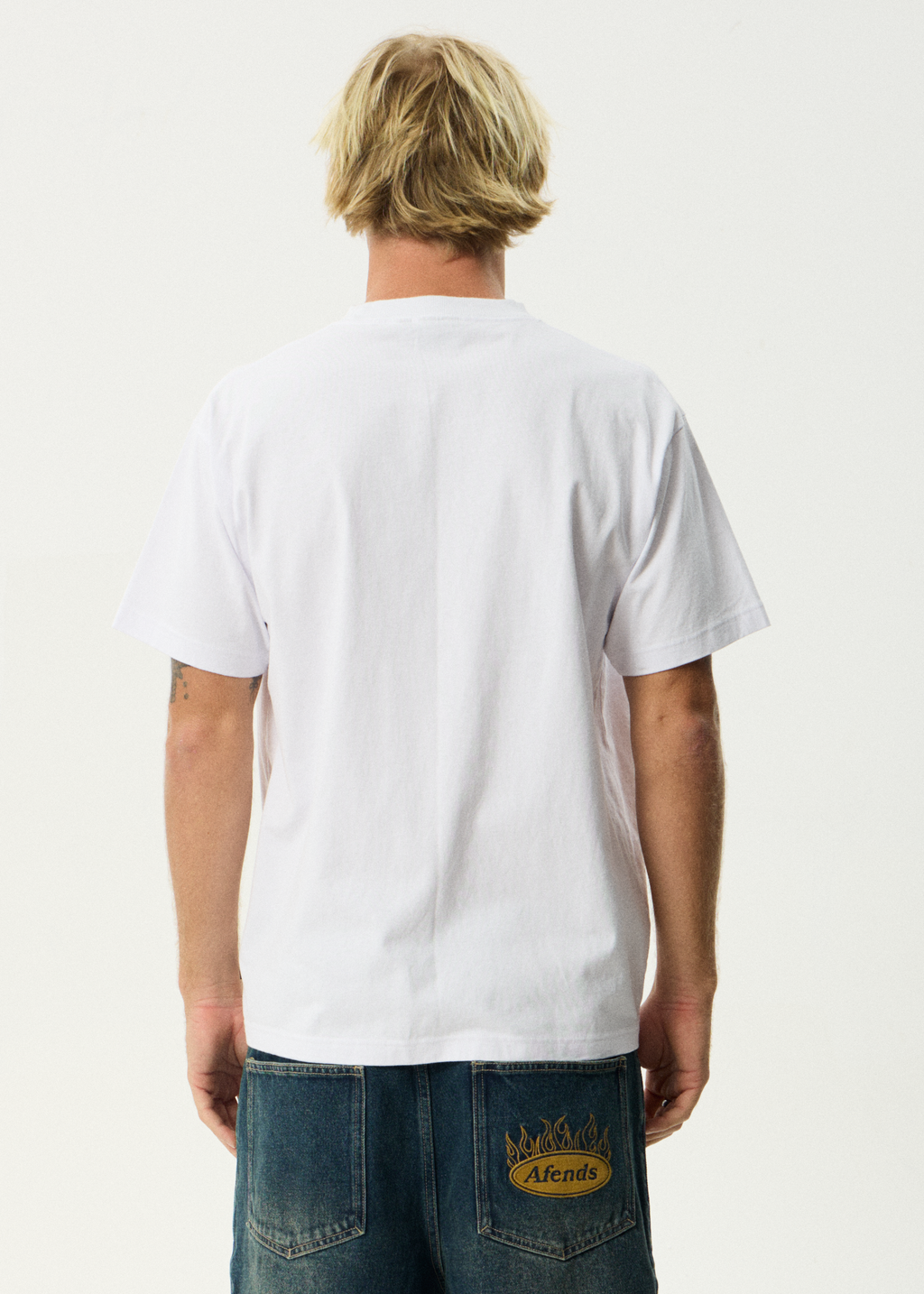 AFENDS Mens Lqd Metal - Heavyweight Boxy Tee - White