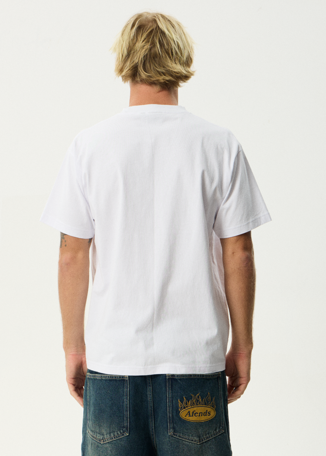 AFENDS Mens Lqd Metal - Heavyweight Boxy Tee - White
