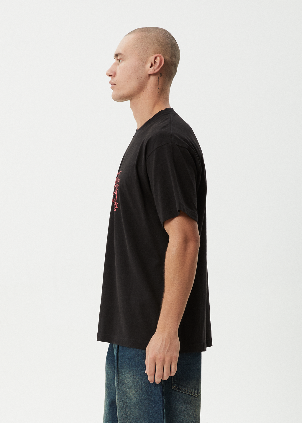 AFENDS Mens Ballz - Heavyweight Boxy Tee - Black
