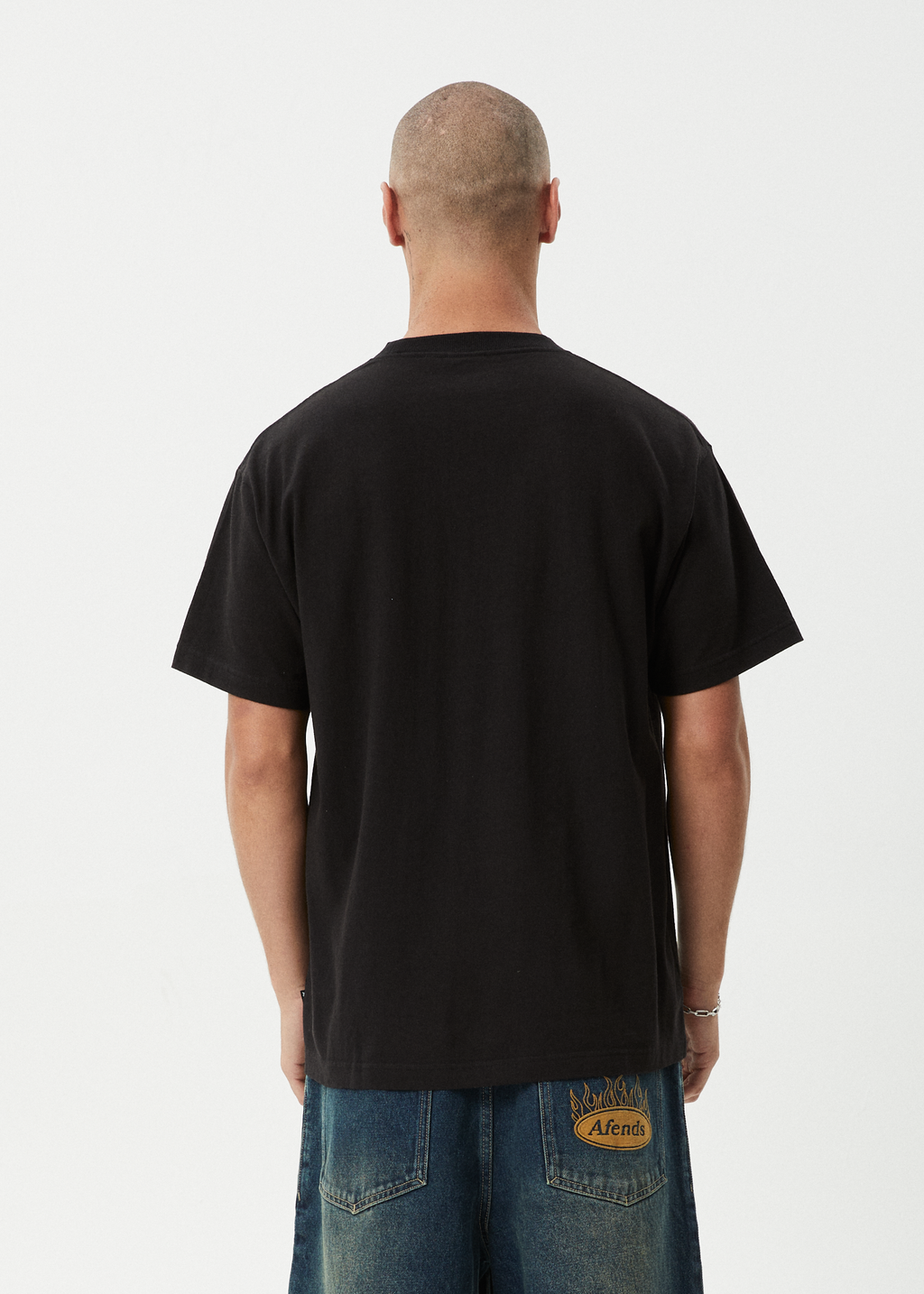 AFENDS Mens Ballz - Heavyweight Boxy Tee - Black