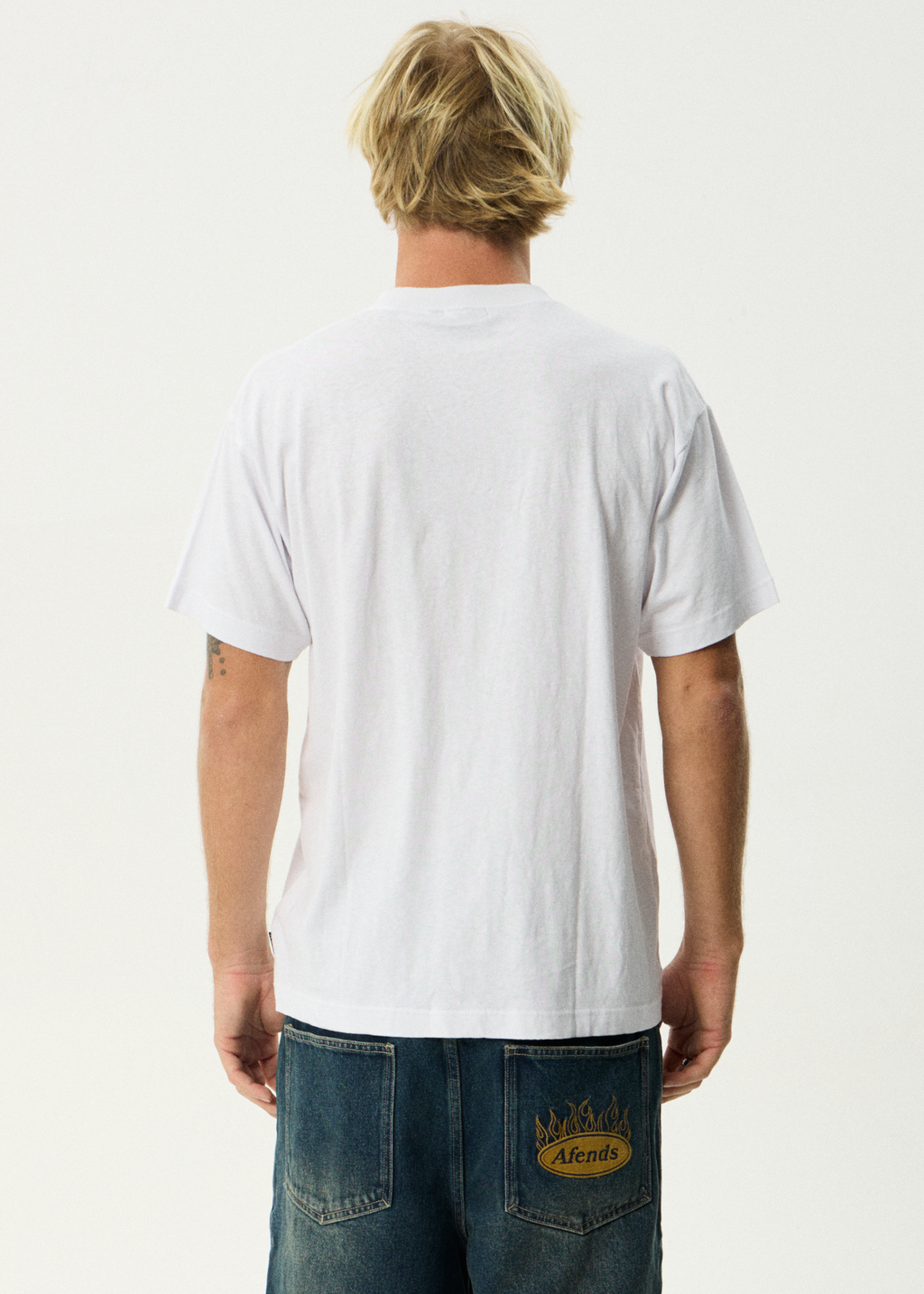 AFENDS Mens Wiped Out - Boxy Tee - White